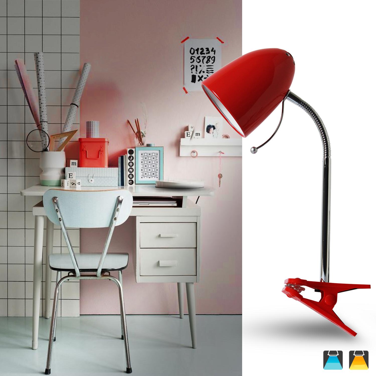 Clip Table Lamp (Without Light Source ) Red E27