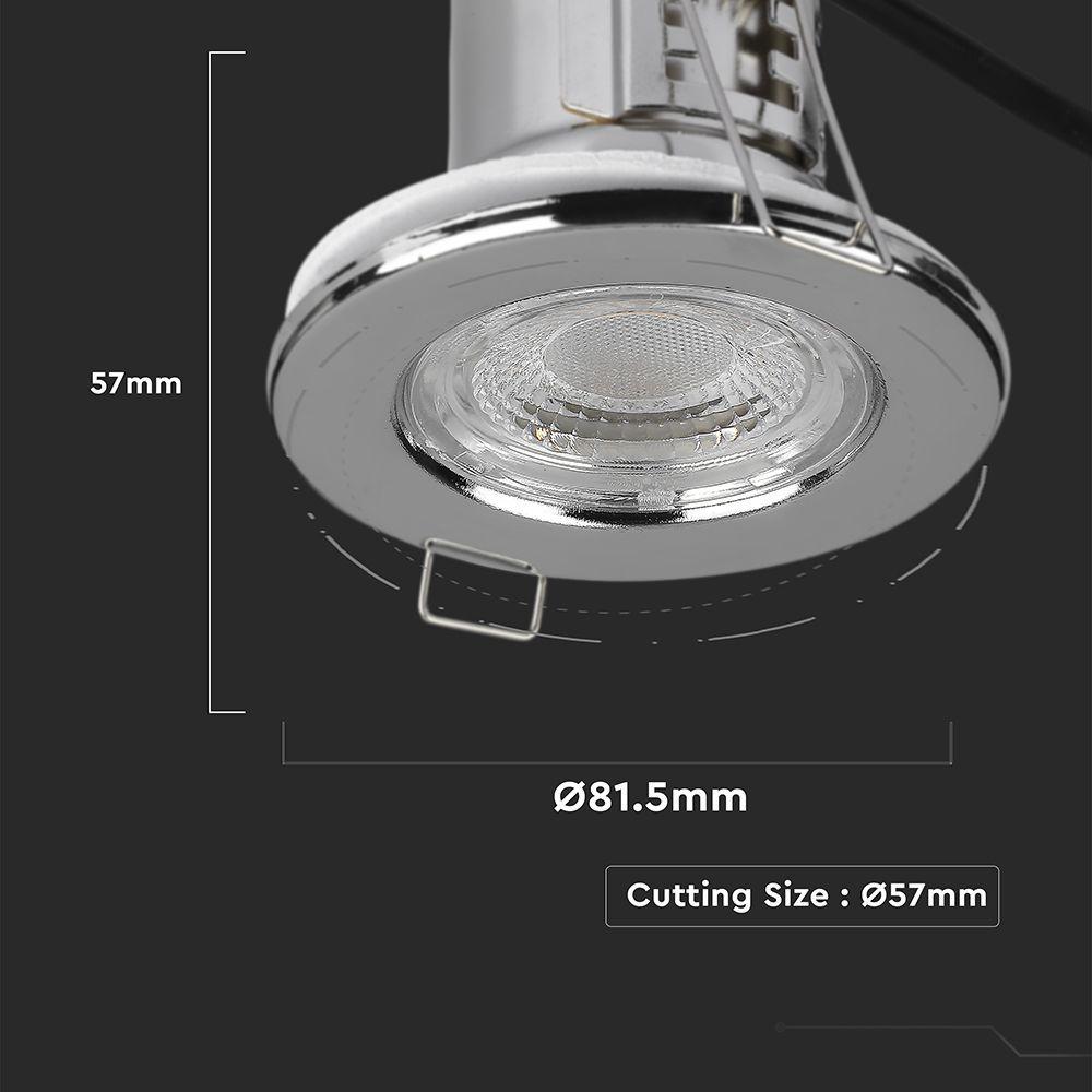 5W Oprawa wpuszczana Spot ognioodporna, Chip SAMSUNG, Barwa: 6400K, Chrom, VTAC, SKU 218180