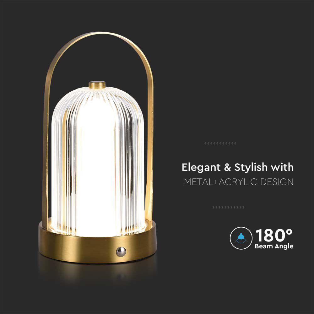 VT-1057 LED TABLE LAMP 1800mAH BATTERY D:120x190 3IN1 FRENCH GOLD BODY