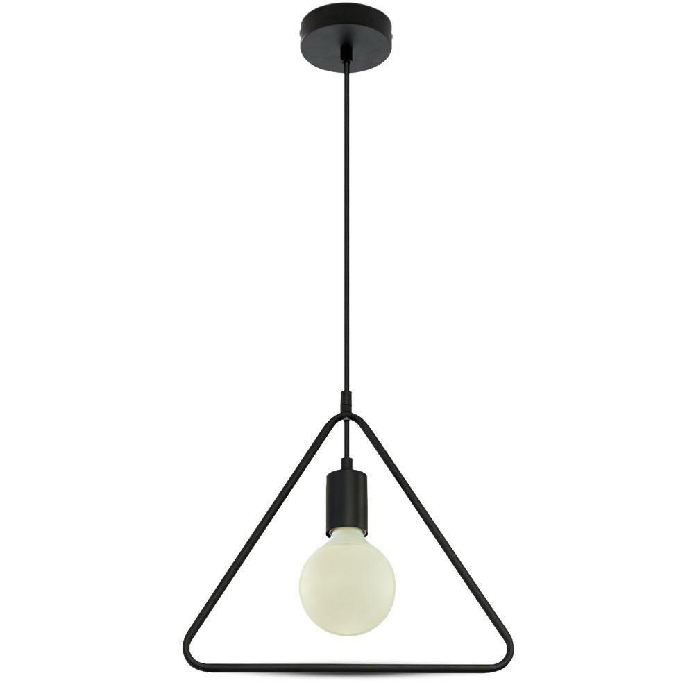 VT-7321 MATT BLACK PENDANT LIGHT WITH BLACK CANOPY-E27