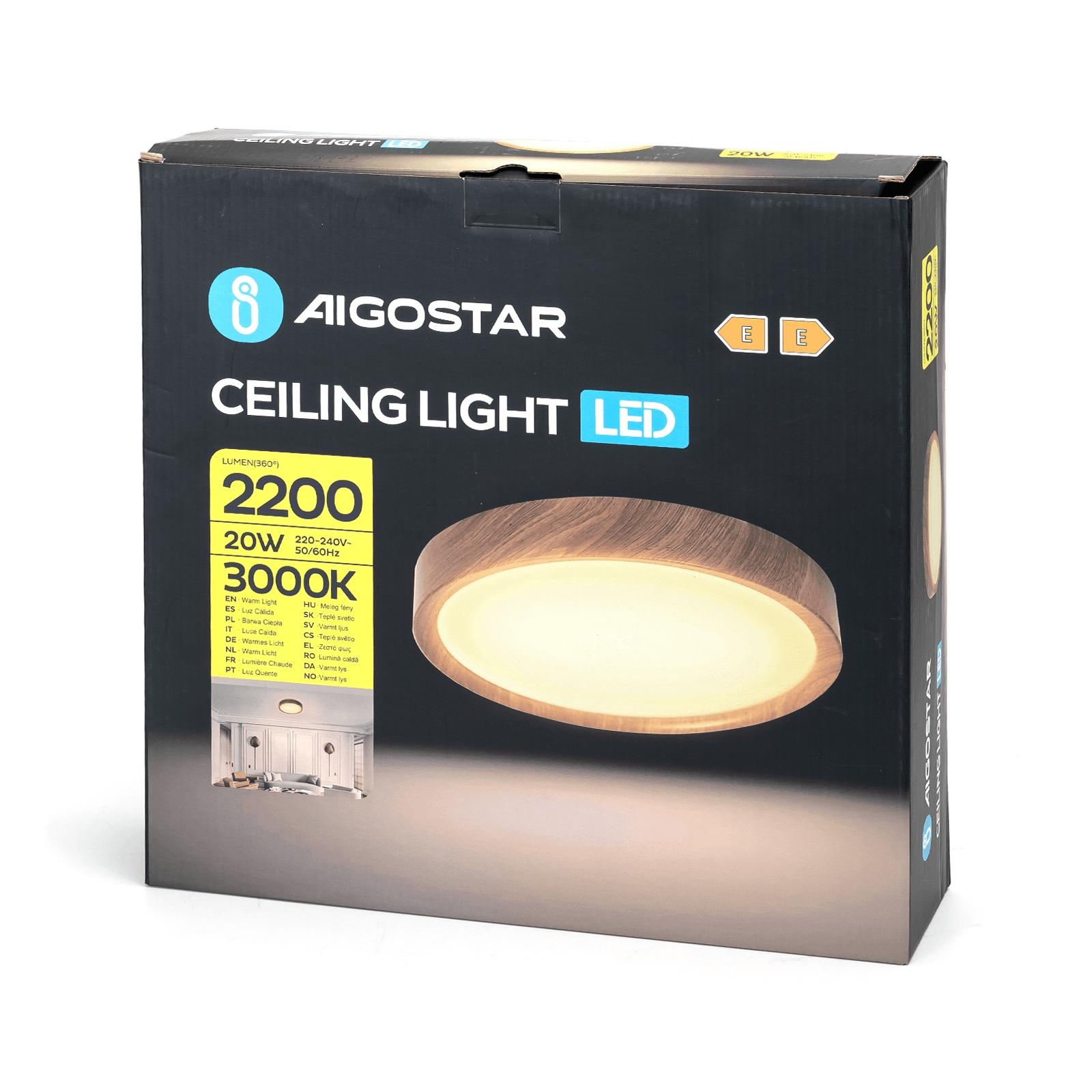 LED CEILING LIGHT 20W 3000K/WOODEN RING