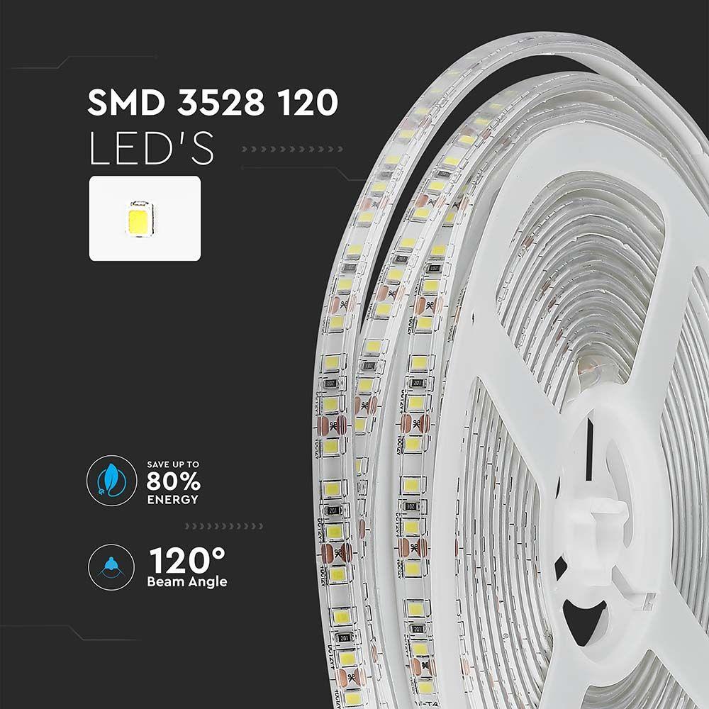 VT-3528 120 8W/M LED STRIP COLORCODE:6400K IP65 (5M/ROLL)(PRICE PER M)