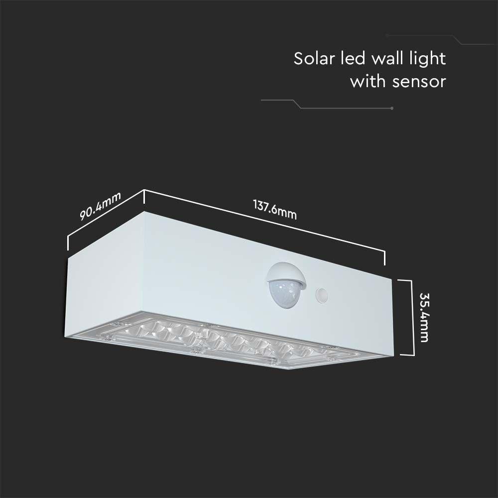 VT-403 3W LED SOLAR WALL LIGHT-BRICK 350LM LITHIUM BATTERY 3.7v 1200mAh 4000K+3000K WHITE