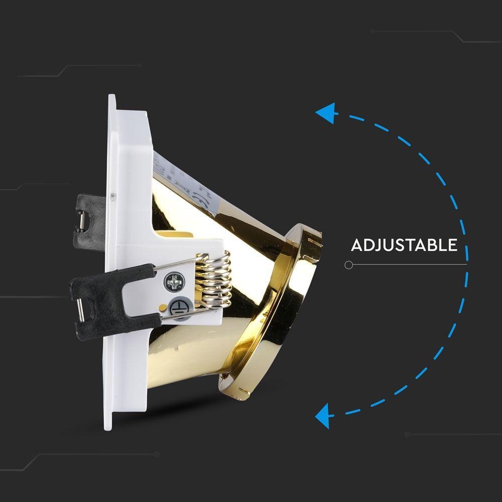 VT-875 GU10 FITTING SQUARE-WHITE+GOLD