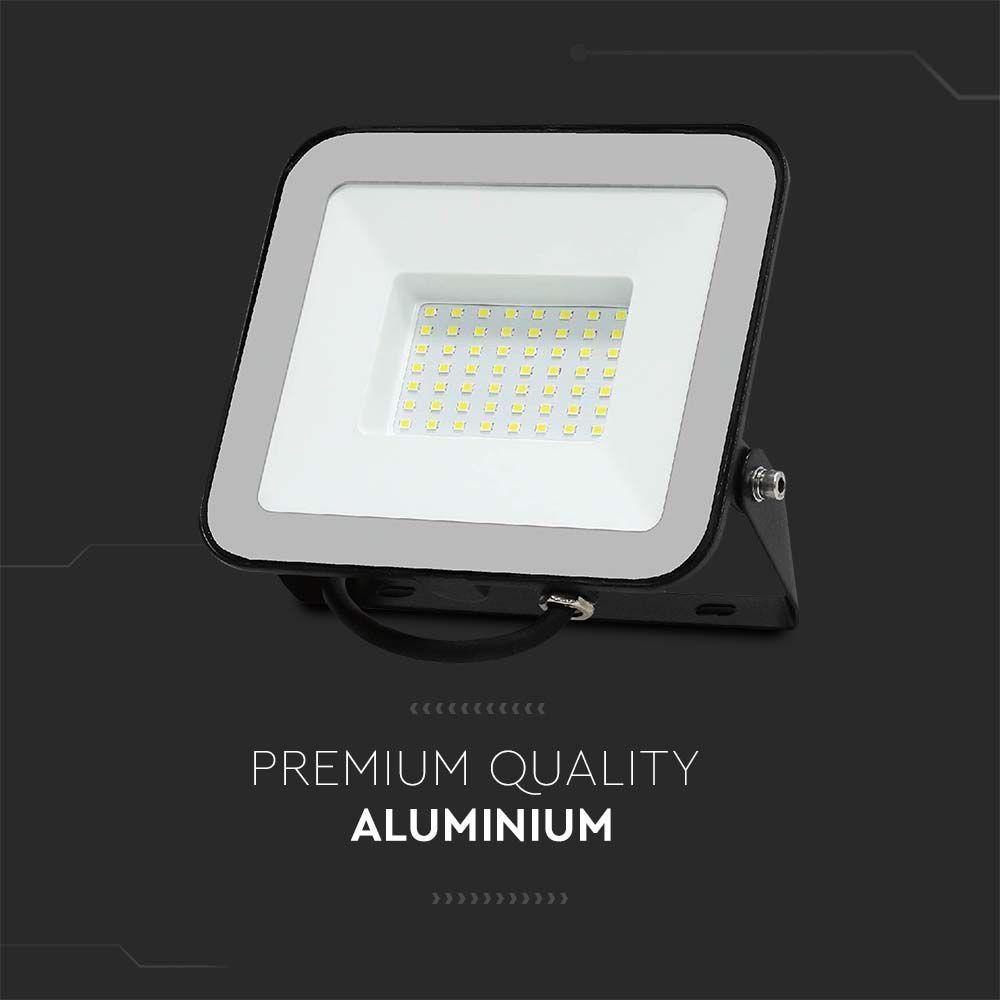 VT-44050 50W FLOODLIGHT SAMSUNG CHIP 6500K BLACK BODY GREY GLASS