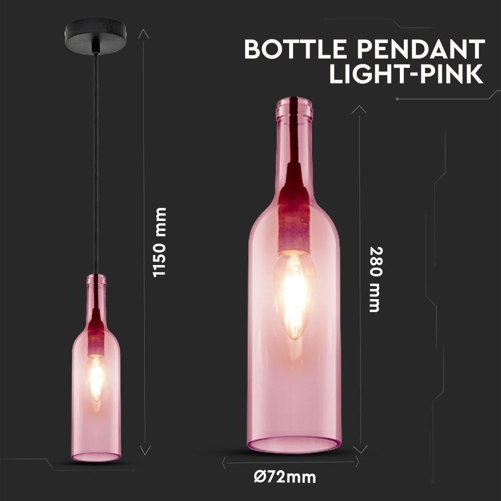 VT-7558 BOTTLE PENDANT LIGHT-E14 HOLDER-PINK