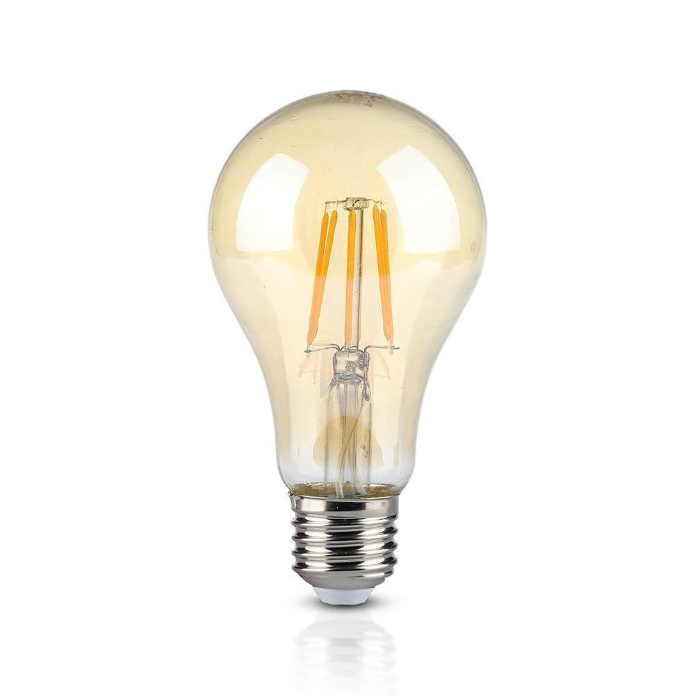 VT-1958 8W LED A67 AMBER GLASS FILAMENT BULB 2200K E27