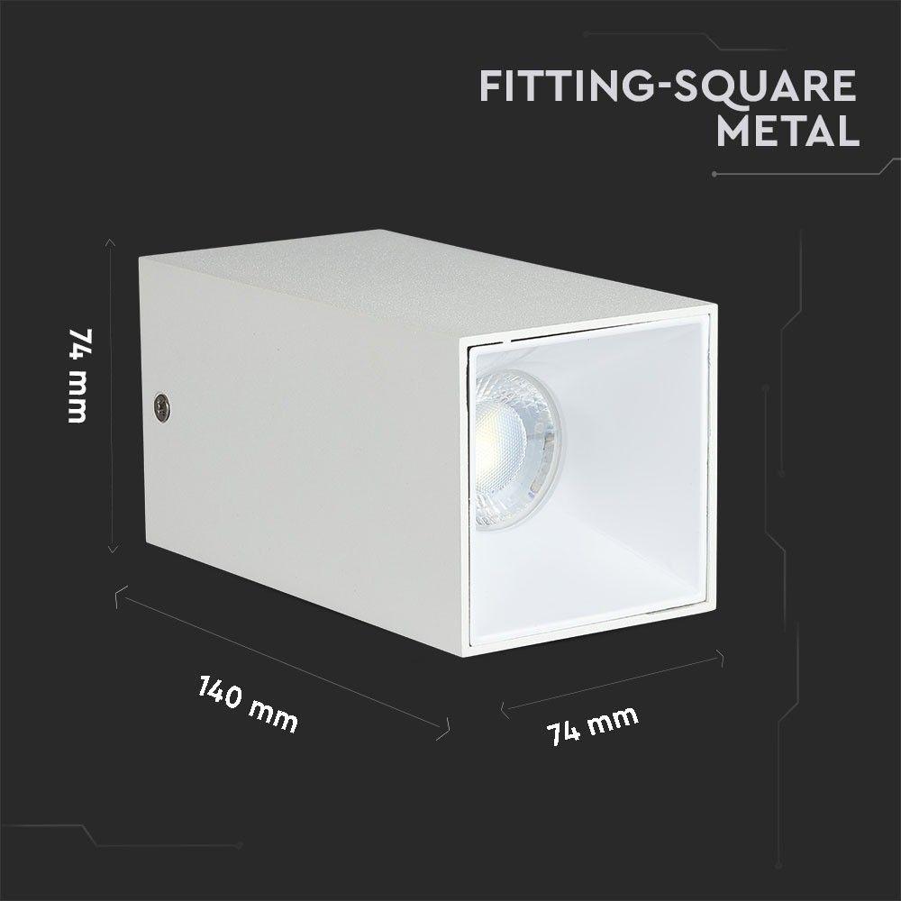 VT-882 GU10 FITTING SQUARE WHITE+WHITE