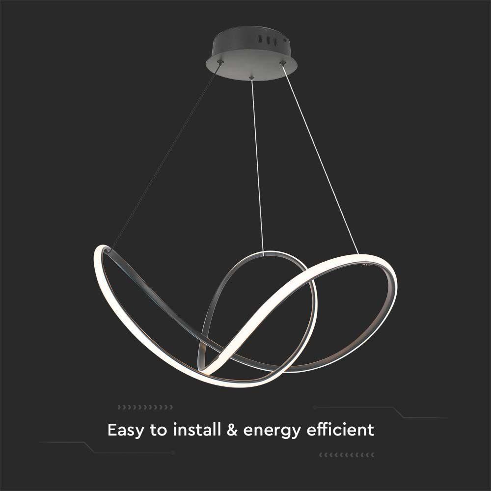 VT-7919 49W LED DECORATIVE HANGING LIGHT D:70xH120CM 3000K BLACK BODY