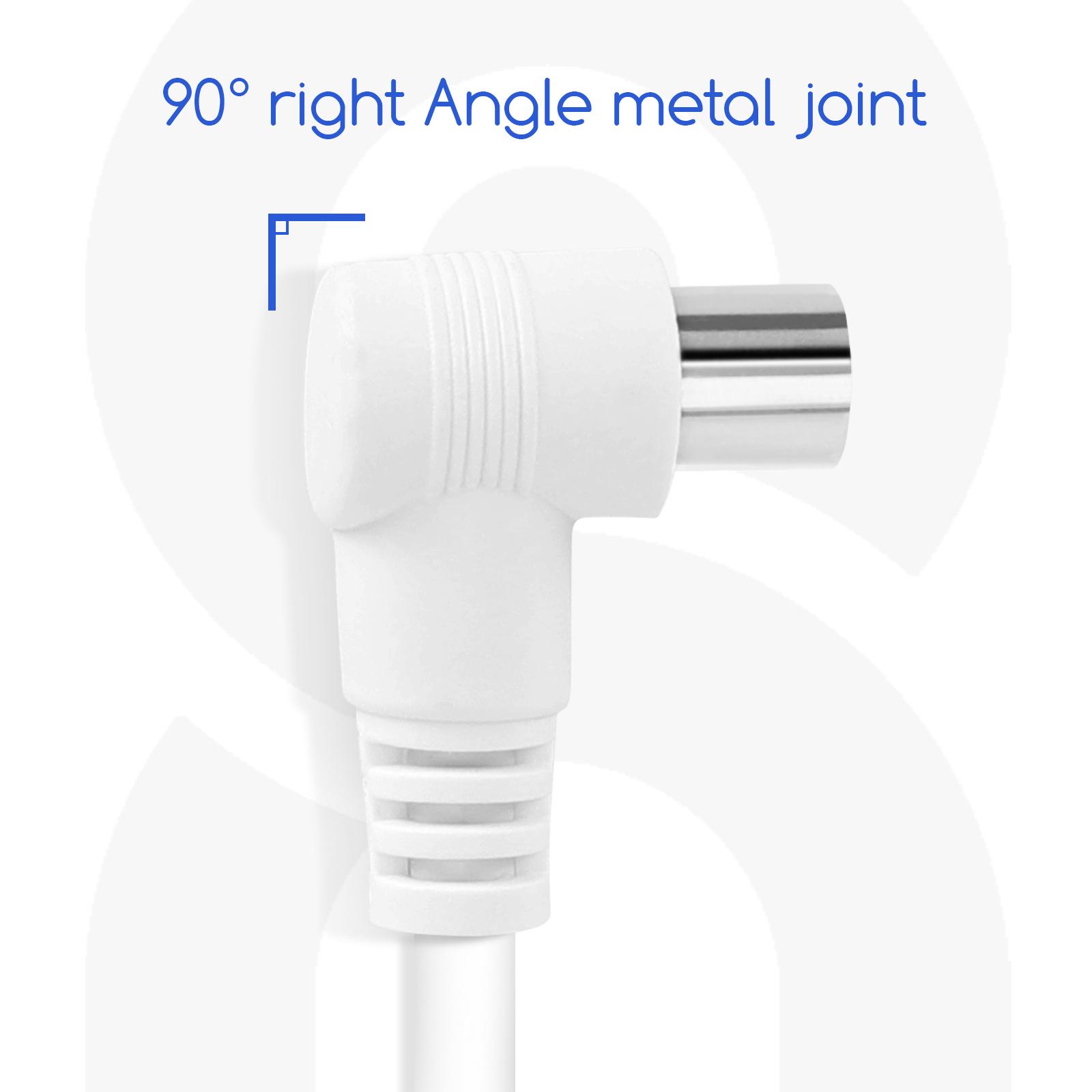 Kabel antenowy kąt prosty 1,5 m biały