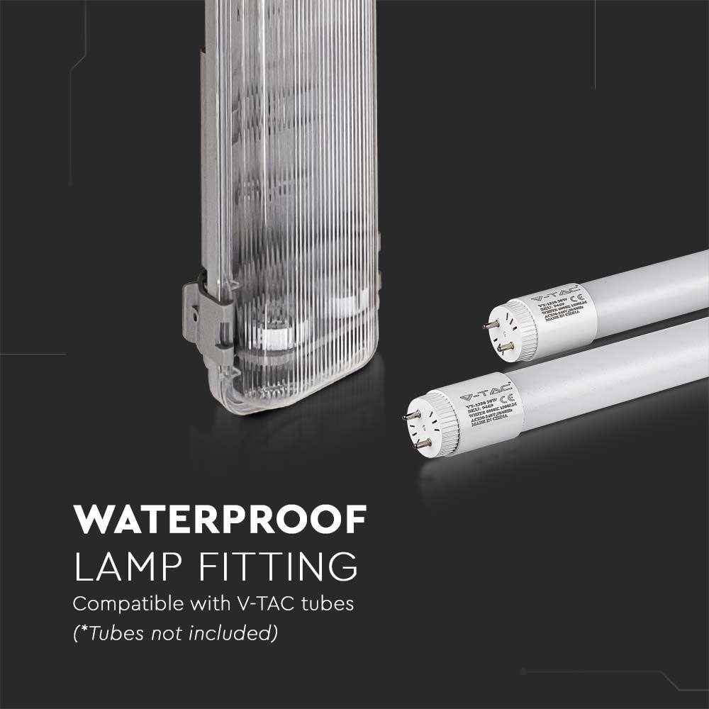 VT-12004 T8 WP LAMP FITTING 2x60CM WITH HERMETIC SEAL IP65