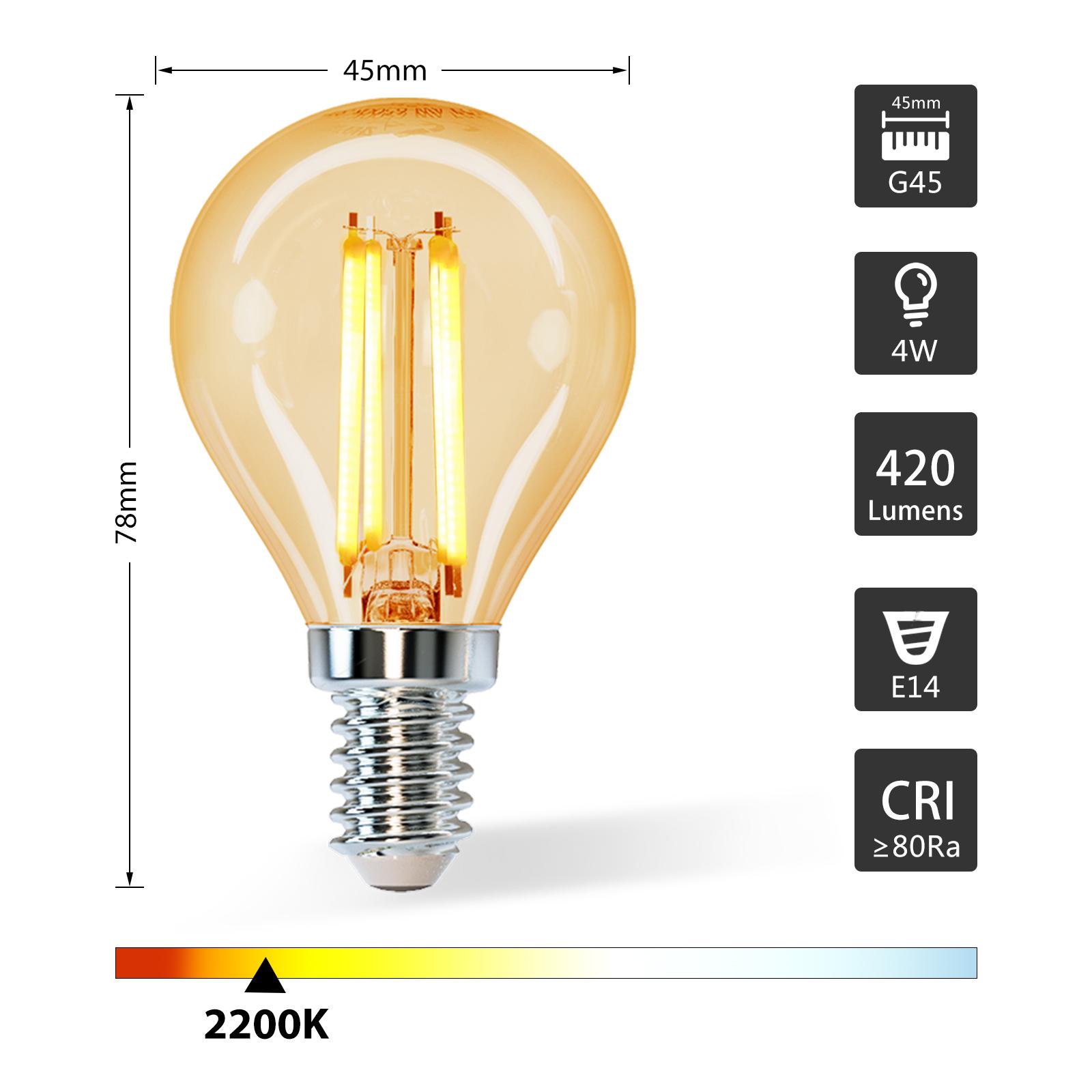 LED filament lamp G45