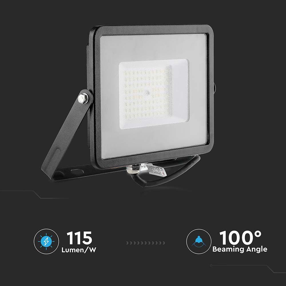 VT-56 50W SMD FLOODLIGHT SAMSUNG CHIP 4000K BLACK BODY GREY GLASS