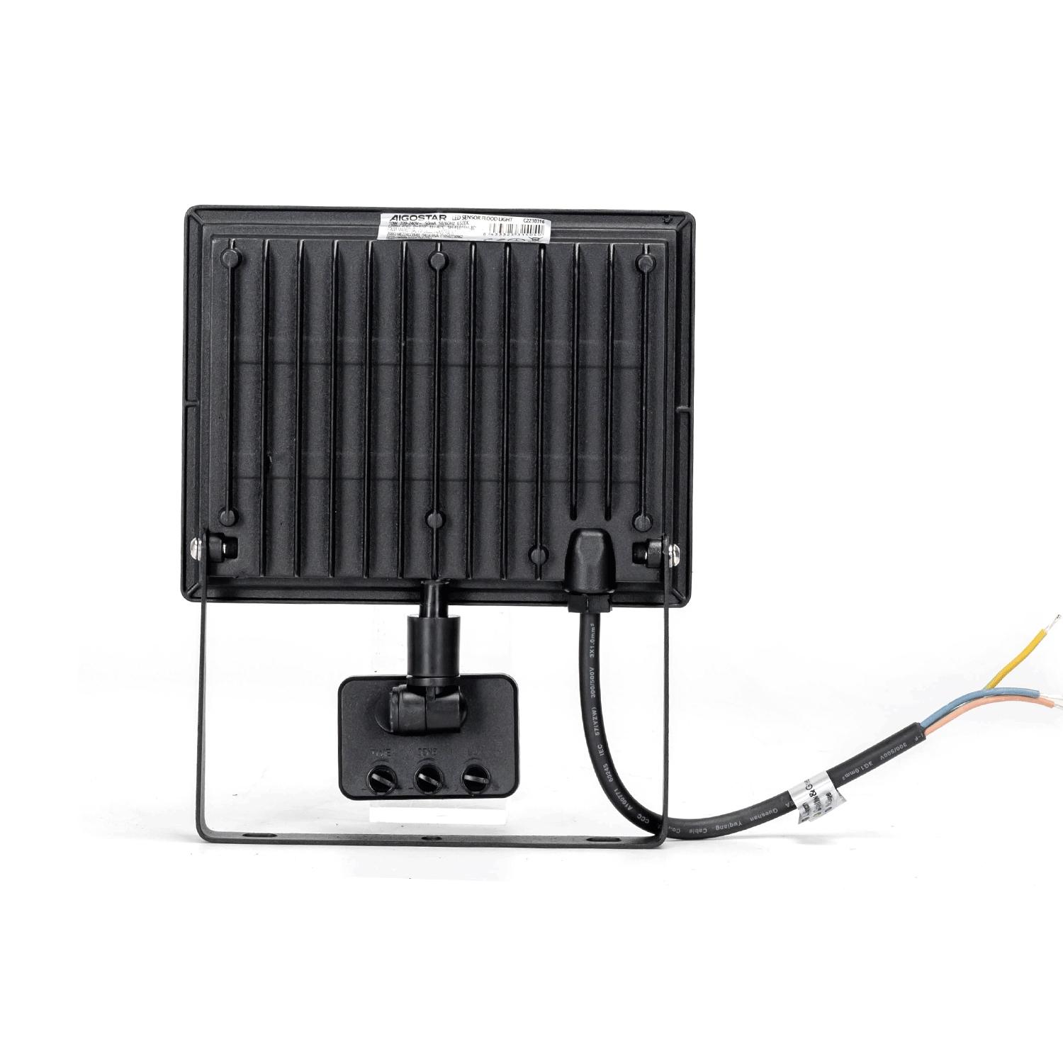 LED Motion Sensor Floodlight Black 50W (Die-casting)