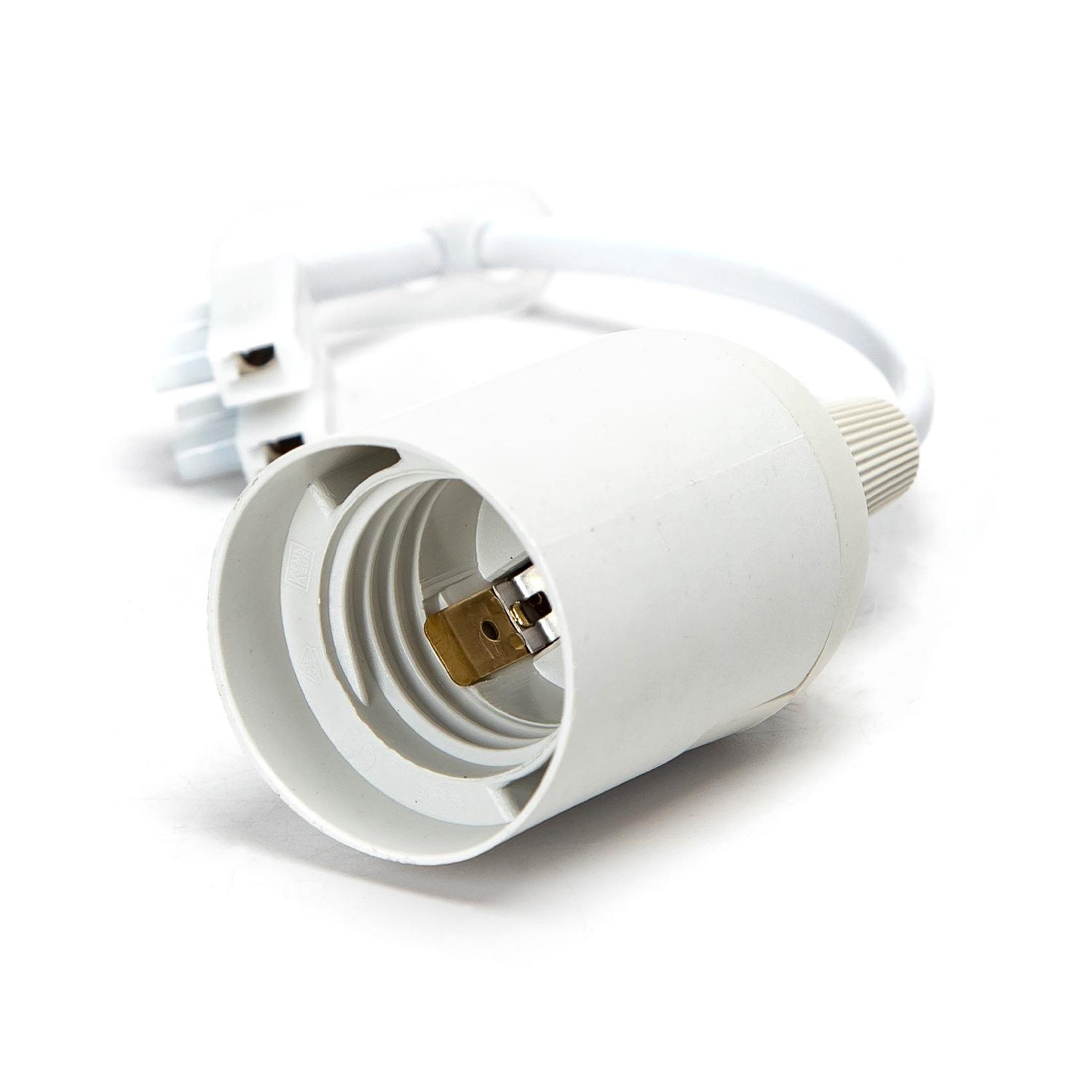 E27 plastic lamp holder with wiring terminal white 3pcs