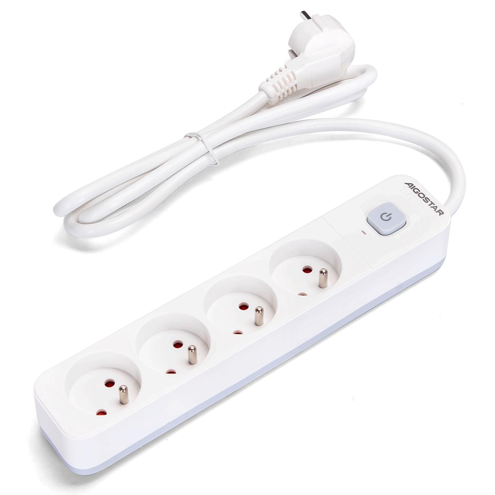 Power strips 4-way 1.5m H05VV-F 3G1.5m㎡ White and Gray