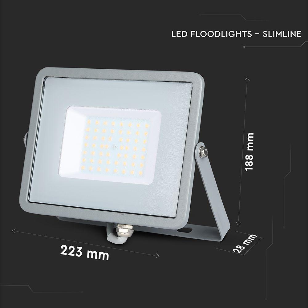 50W Naświetlacz LED SMD, Chip SAMSUNG, Barwa:4000K, Obudowa: Szara , VTAC, SKU 21464