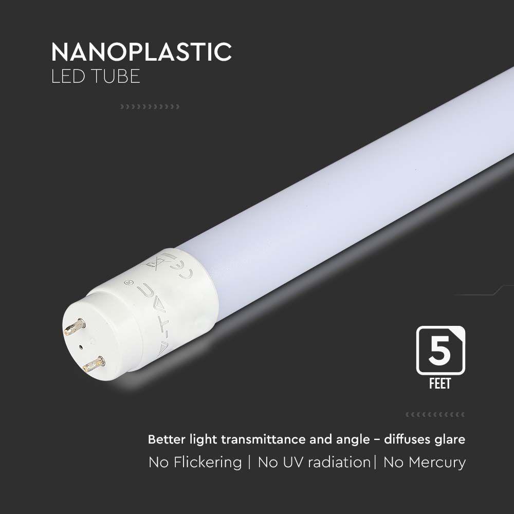 VT-151 20W T8 NANO PLASTIC TUBE-NON ROTATABLE 150CM SAMSUNG CHIP 3000K