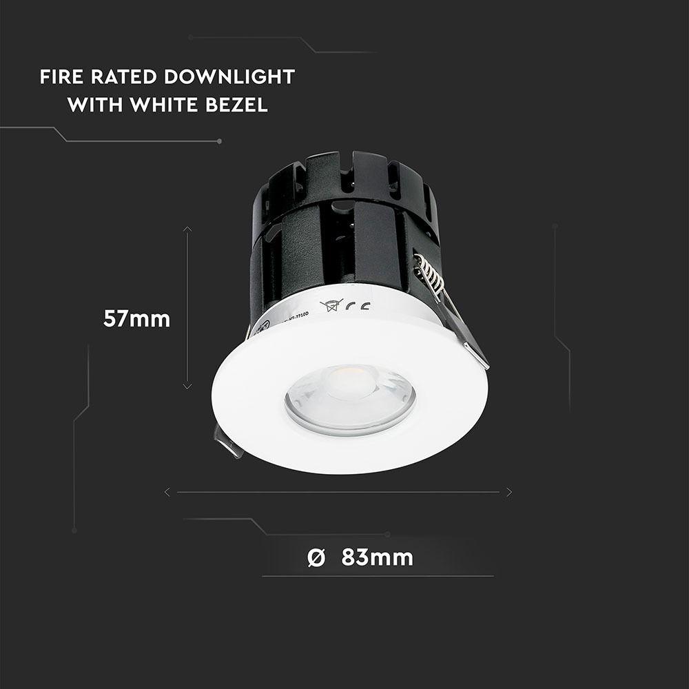 VT-7710D 10W SMART FIRE RATED DOWNLIGHT CCT(3IN1) IP65, DIMMABLE VIA APP