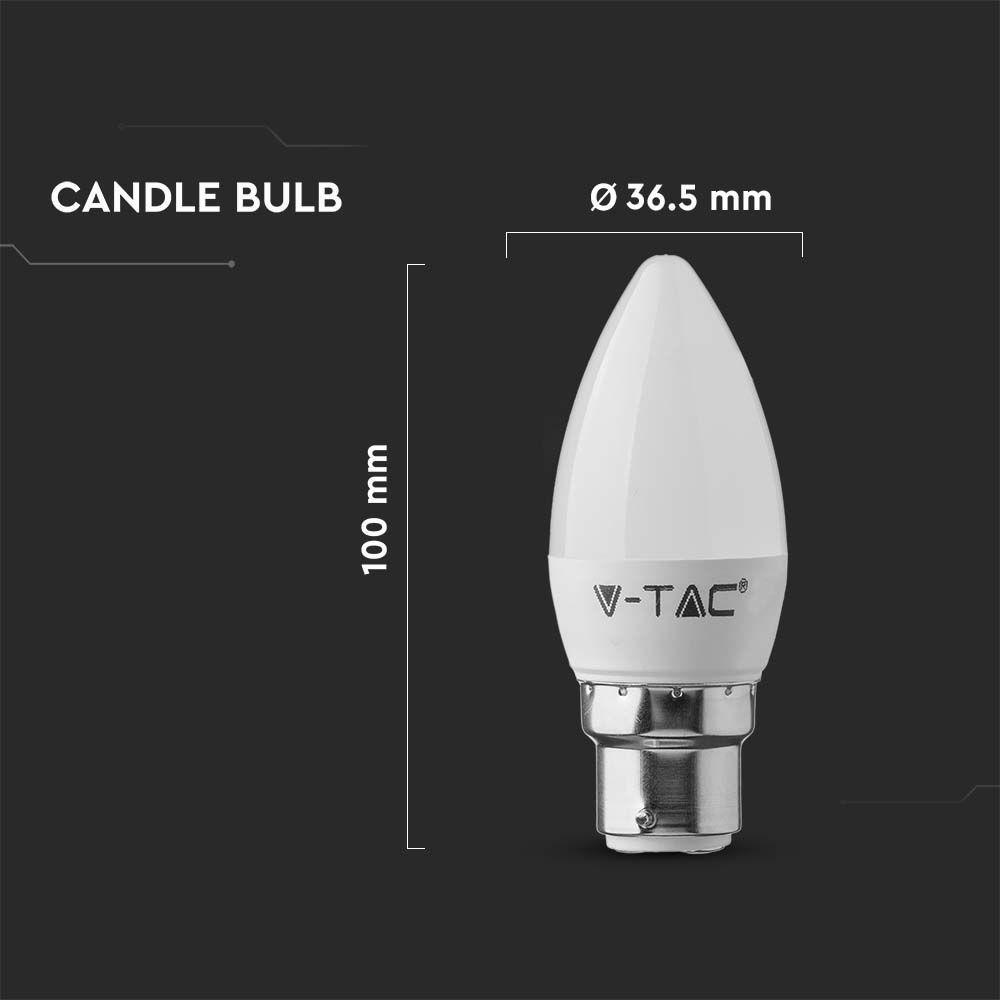 VT-223 4.5W PLASTIC CANDLE BULB SAMSUNG CHIP 3000K B22