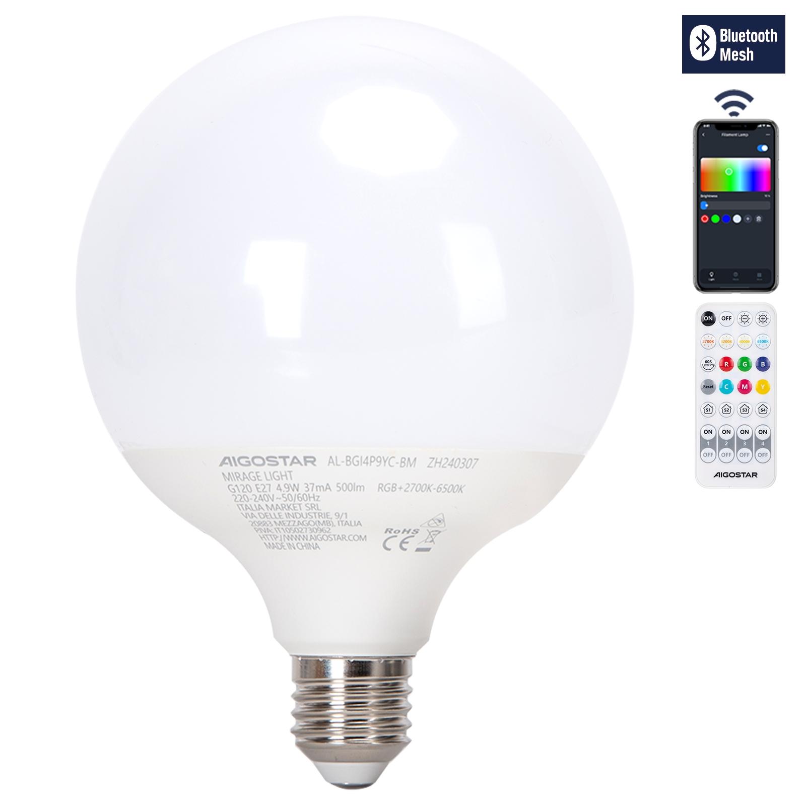 Bluetooth mesh cloud light bulb G125 E27 4.9W RGBW