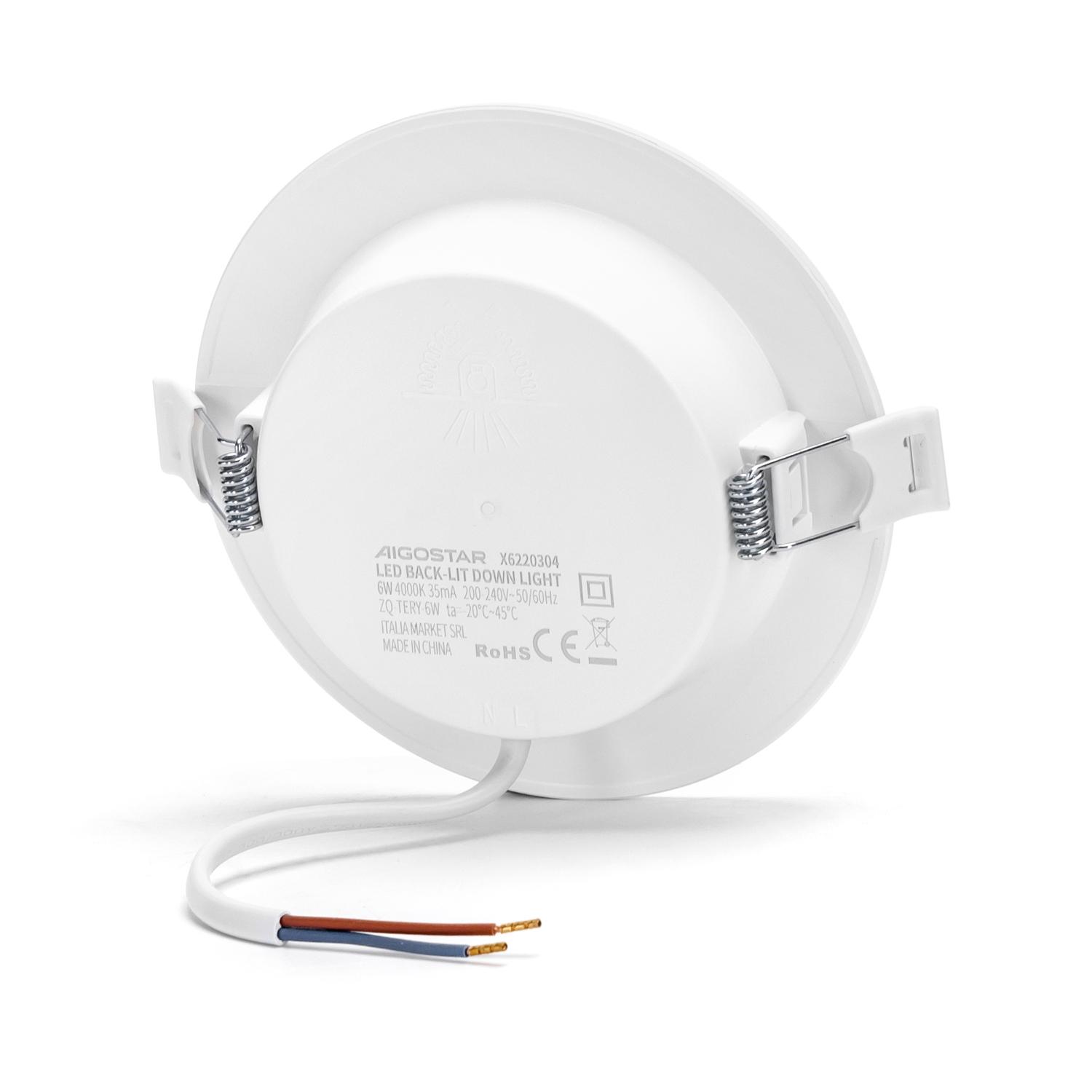 E6 LED  Flush-mounted Round Downlight 6W Natural Light