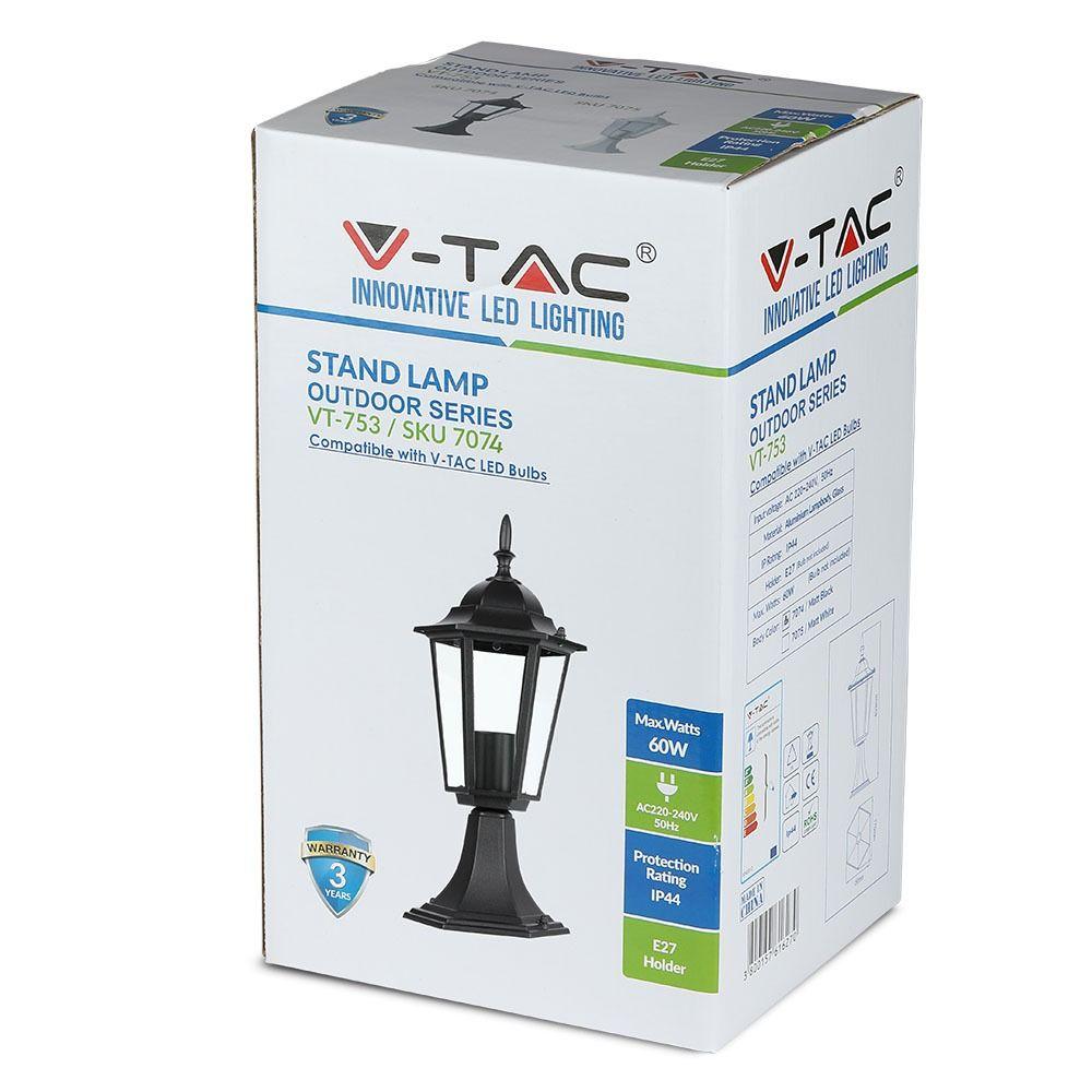 Lampa stojąca ogrodowa, Wysokość: 300mm, Obudowa: Czarna, VTAC, SKU 7074