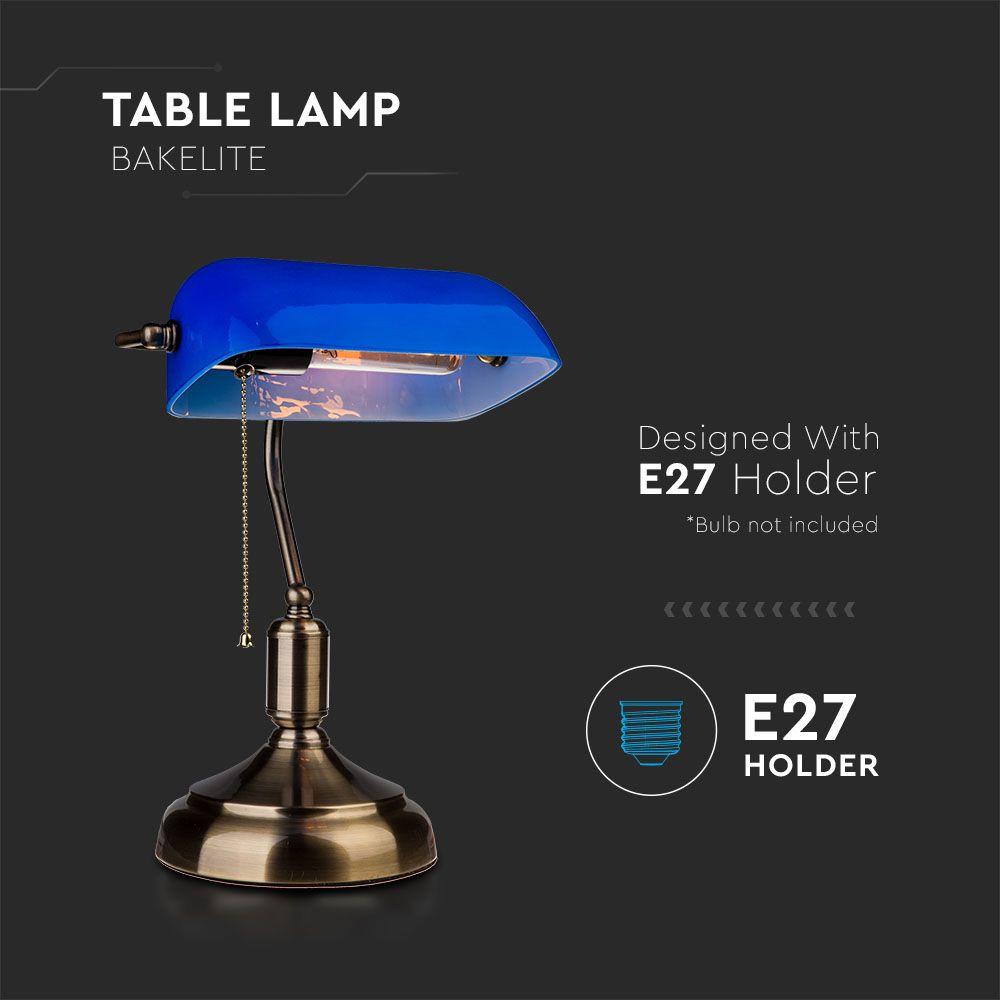 VT-7151 BANKER BAKELITE TABLE LAMP WITH E27 HOLDER-BLUE