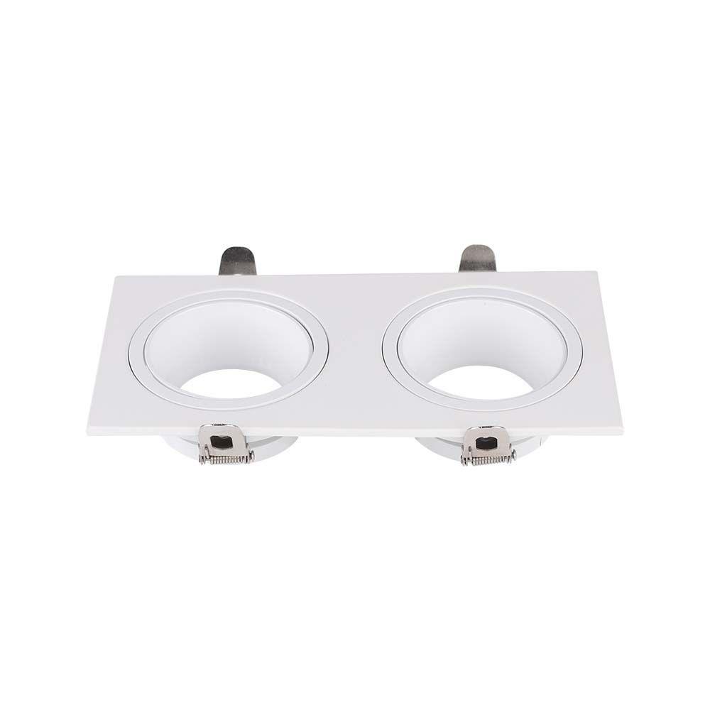 VT-439 2 HEAD SPOTLIGTH FITTINGS IRON+PC WHITE+WHITE