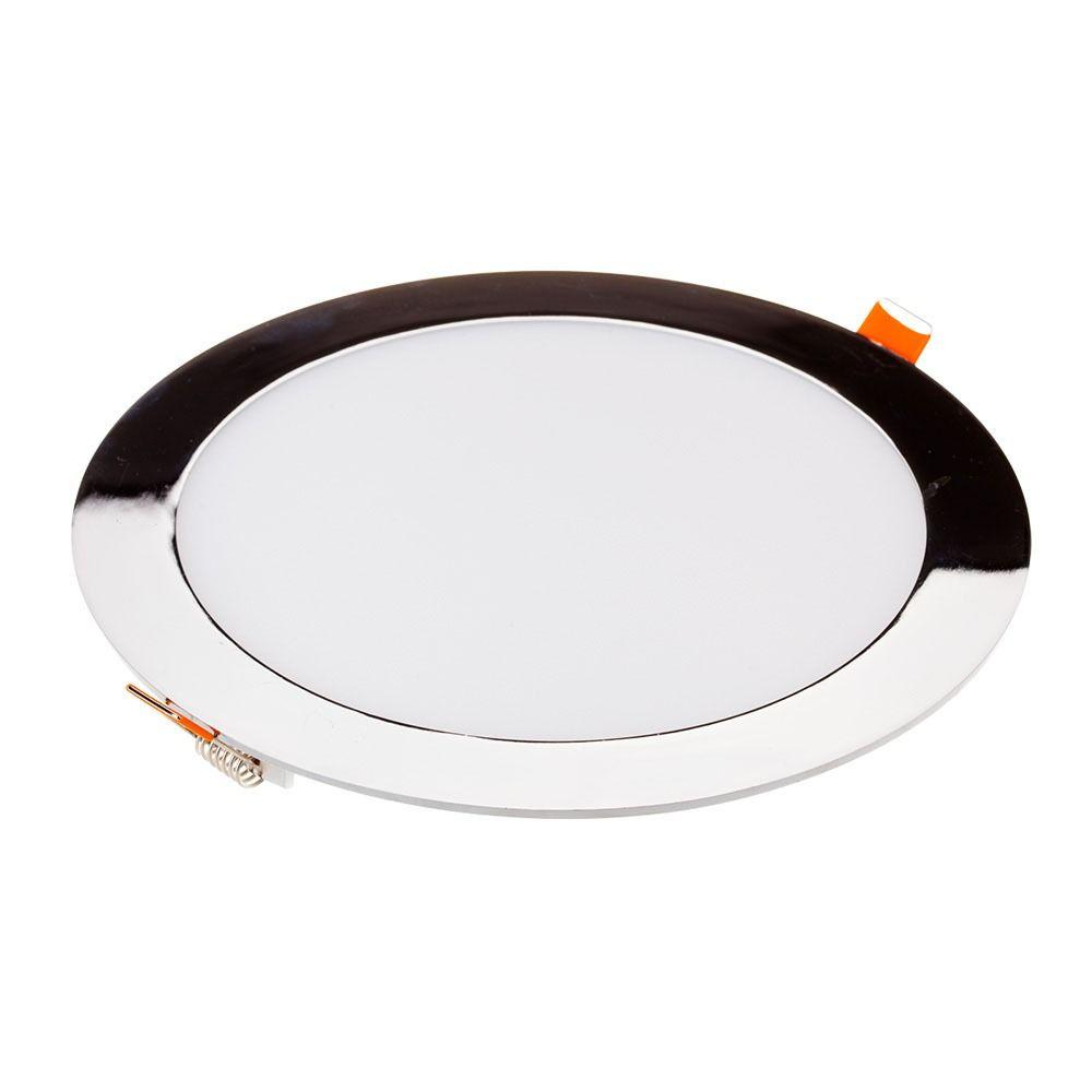 12W Panel LED, Chrom, Barwa:3000K, Okrągła, VTAC, SKU 6340