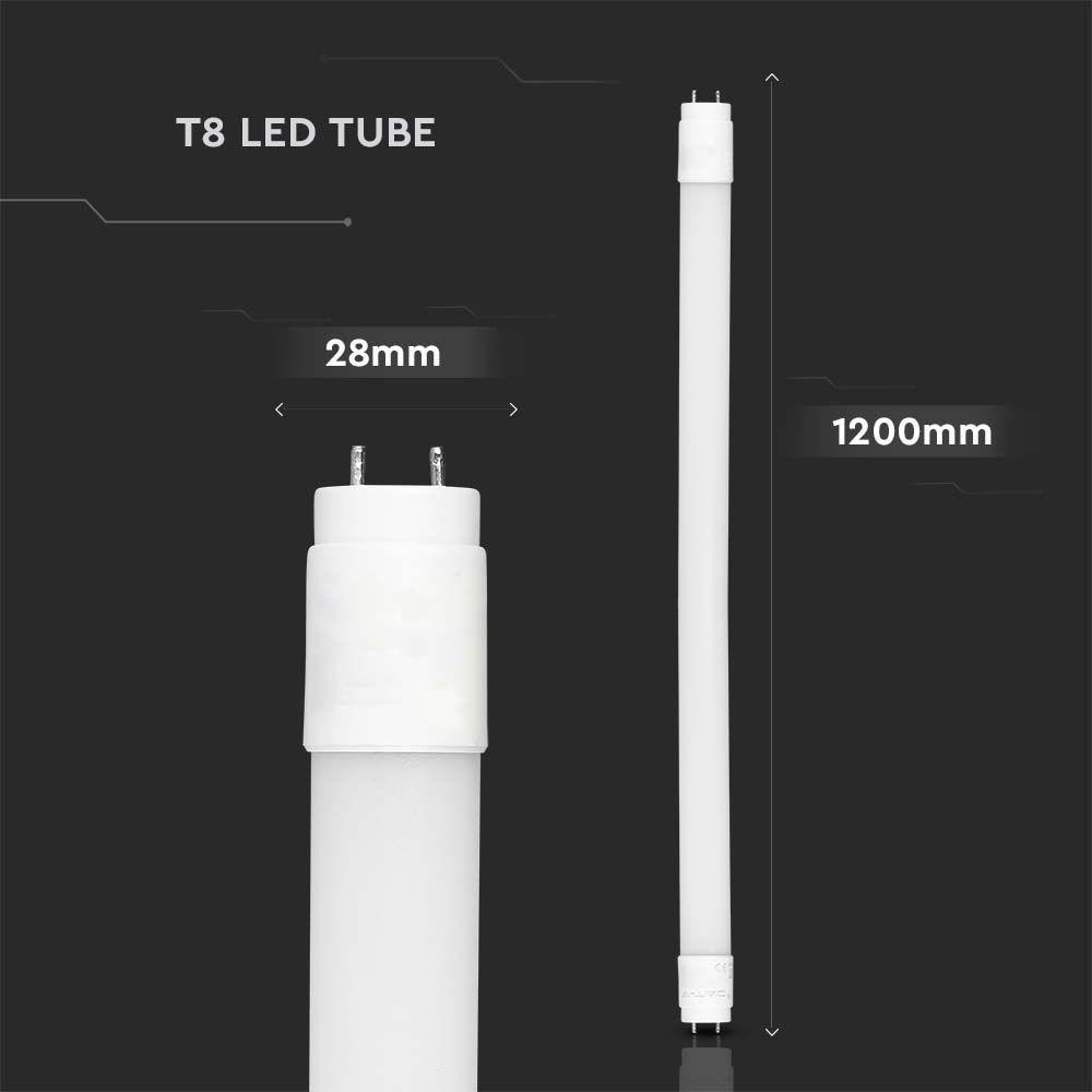 VT-1277 18W T8 LED PLASTIC TUBE NON ROTATABLE 120CM 4000K G13