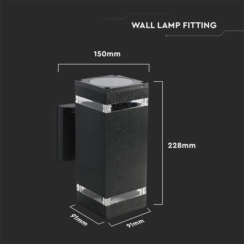 VT-968 LED WALL LIGHT BLACK BODY SQUARE E27 IP44