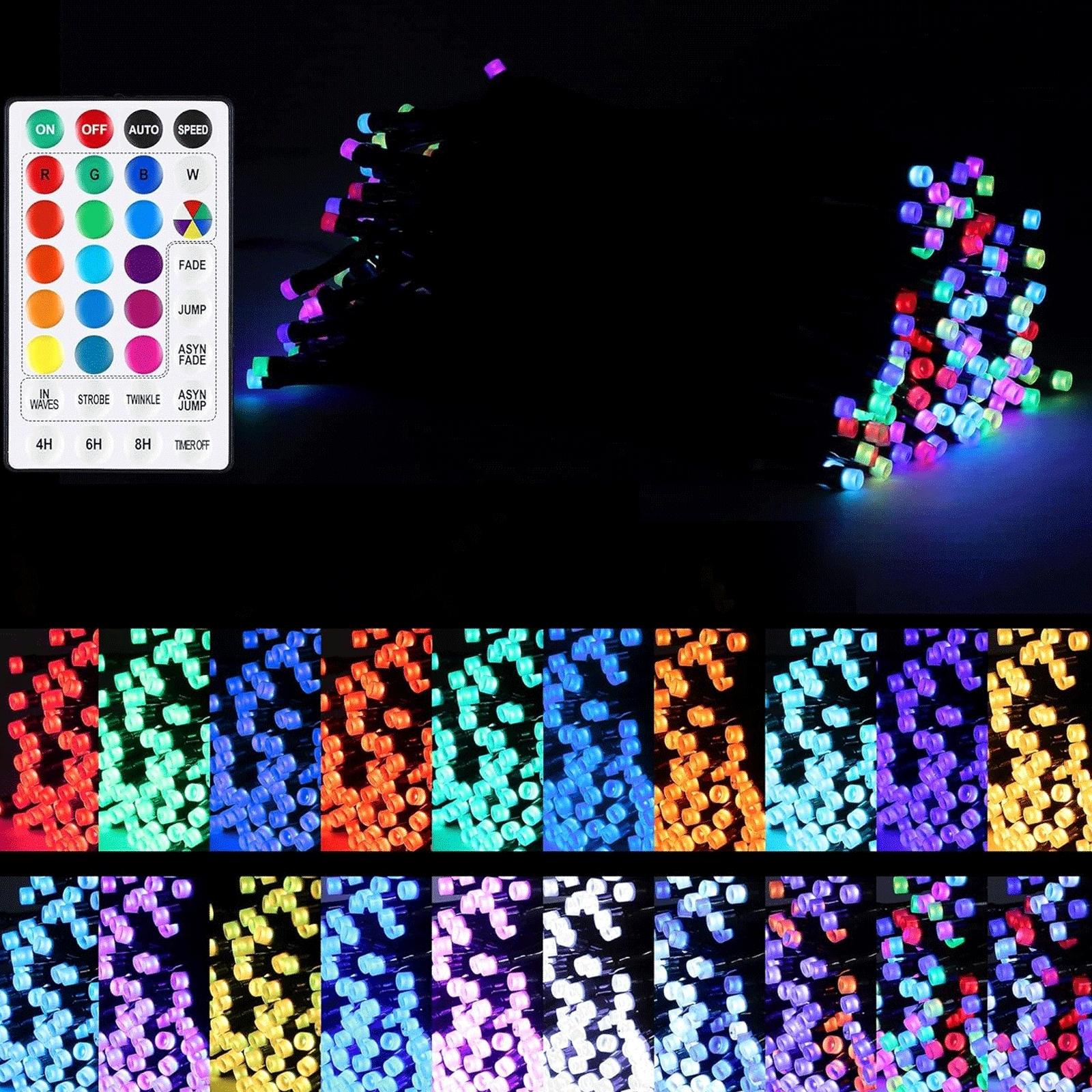 Low voltage flat string lights, RGB, 3m+10m