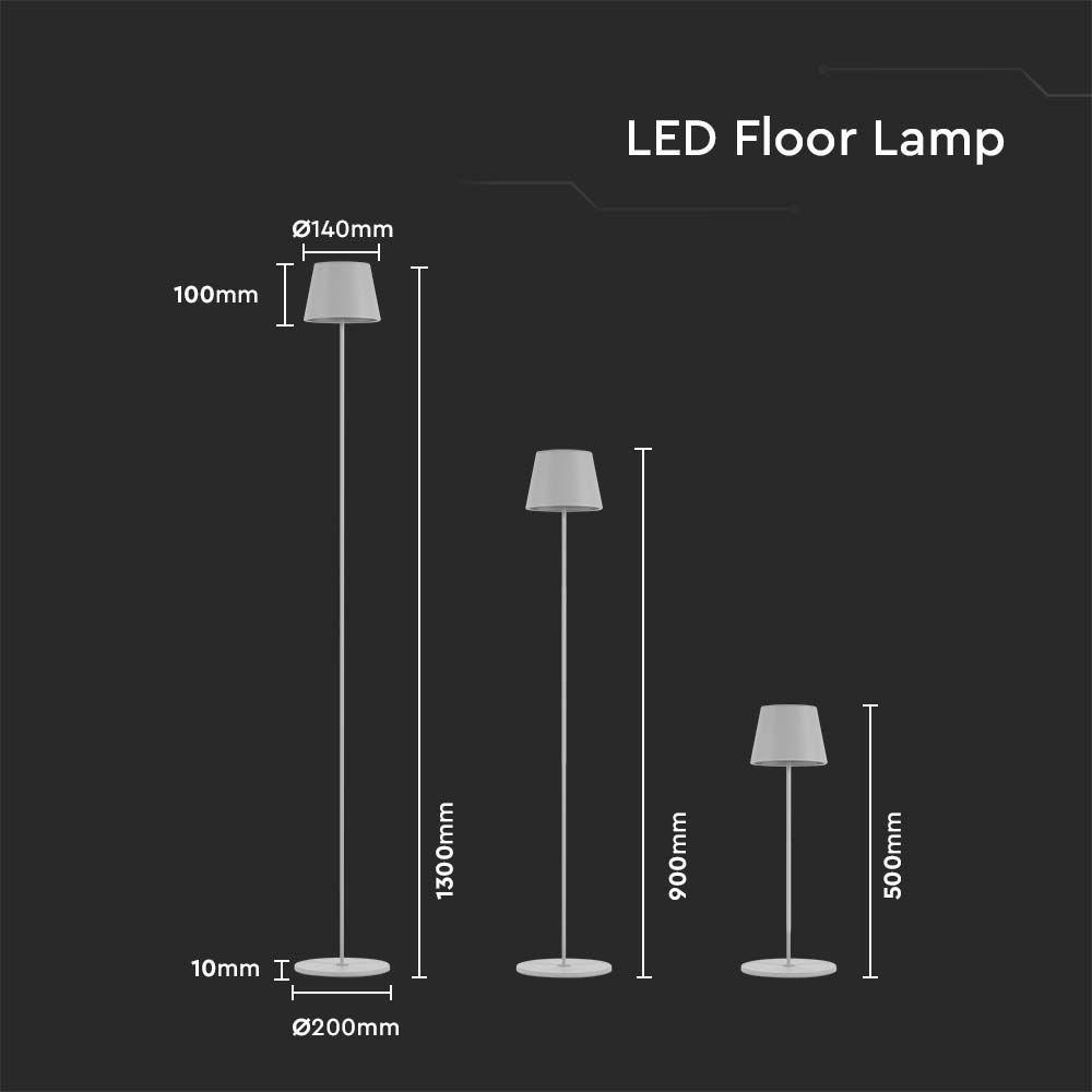 4W Lampa LED, Bateria: 4400mA, Barwa: 3000K, IP54, Obudowa: Biała , VTAC, SKU 7007