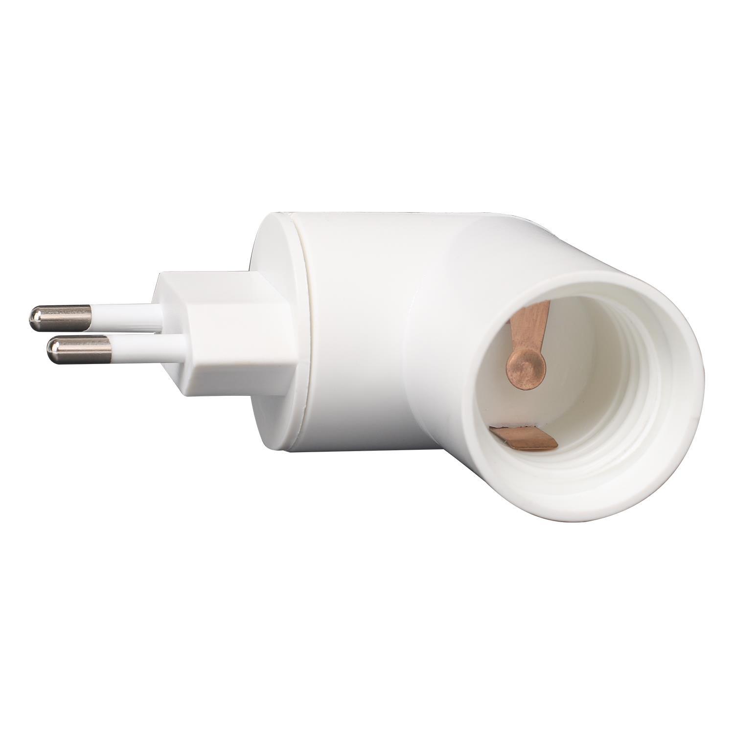 Adaptor PP to E27 with Switch White