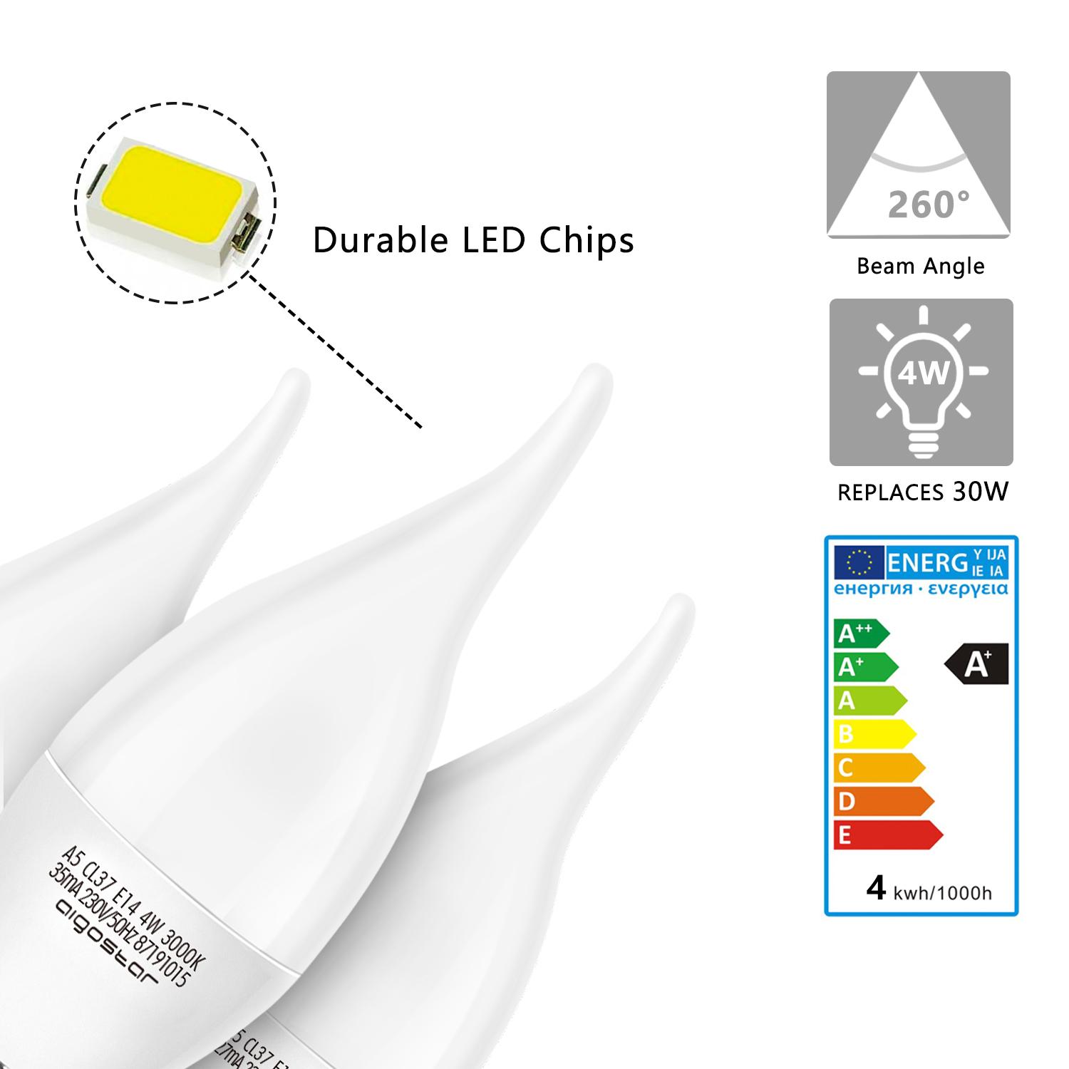 LED E14 CL37 4W Ciepłe światło