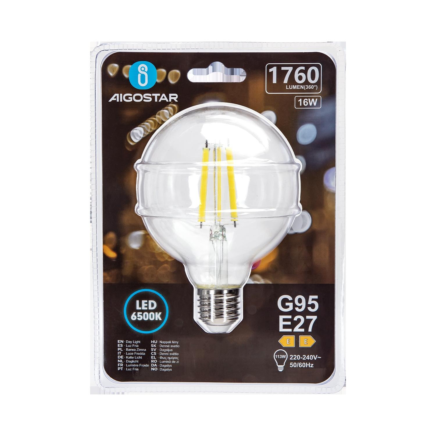 LED Filament Bulb (Clear) G95 E27 16W