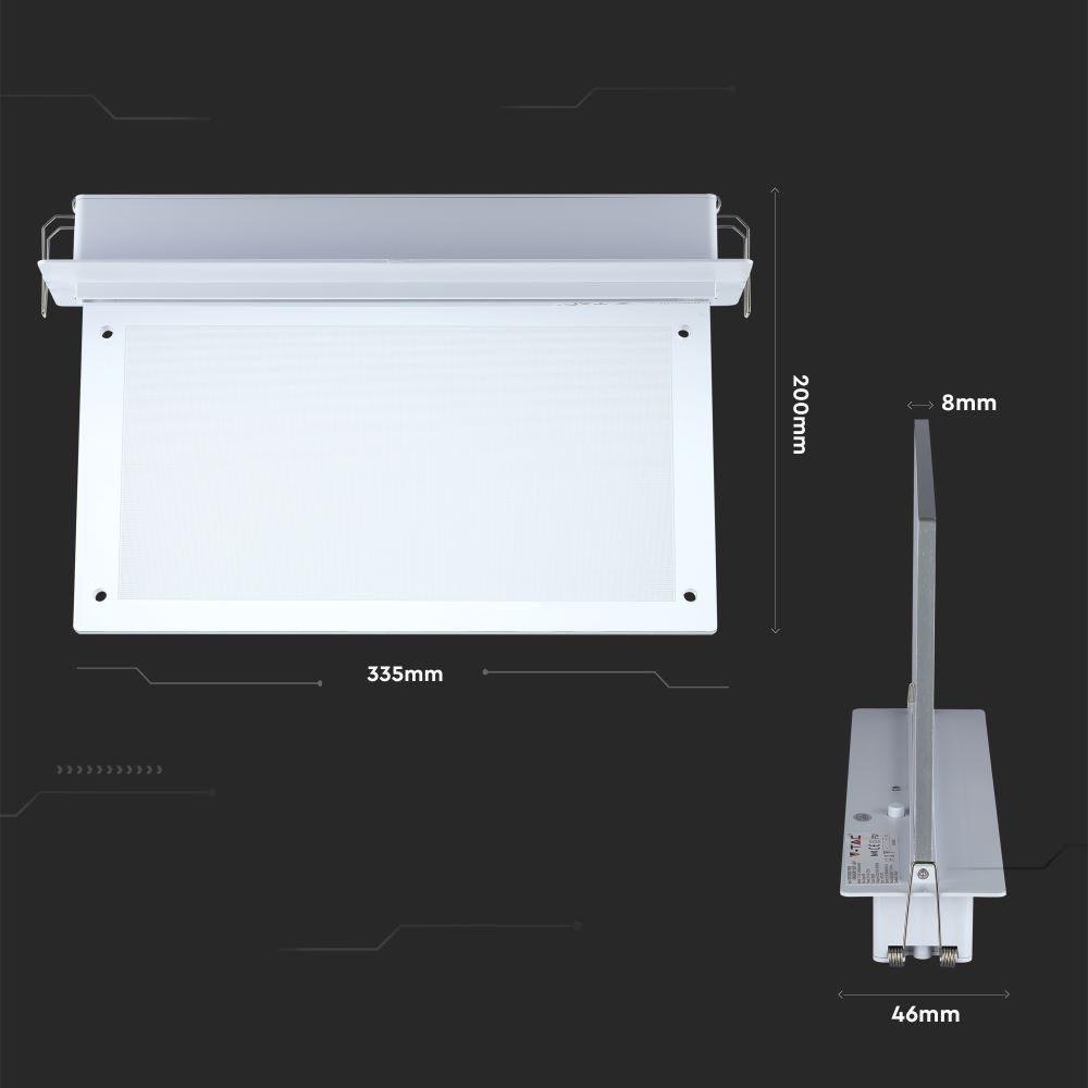 2W Oprawa Awaryjna LED, Chip SAMSUNG, Barwa:6000K, VTAC, SKU 835