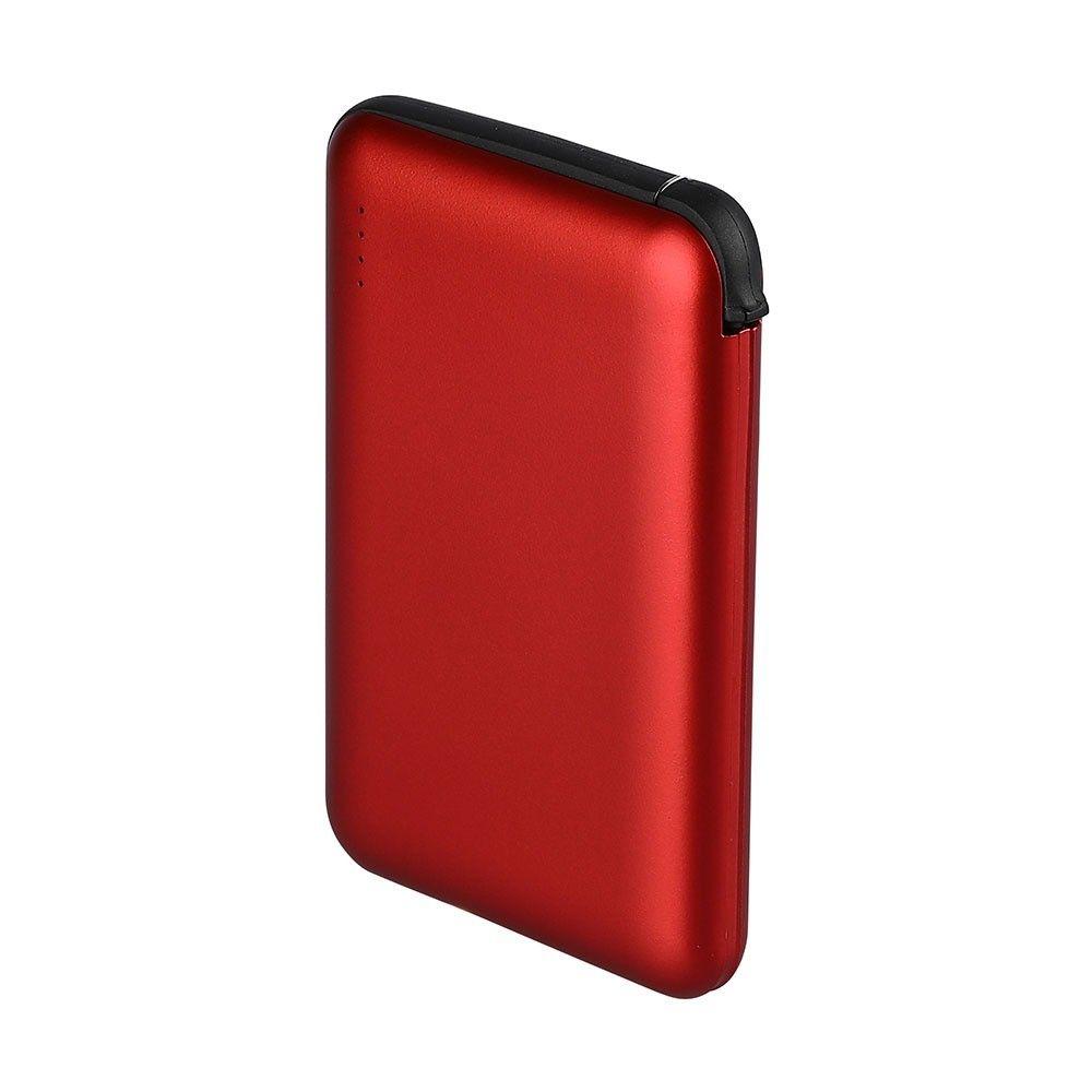 VT-3510 5000mah POWER BANK WITH LED LIGHT DISPLAY & BUILT IN CABLE(BLACK) RED