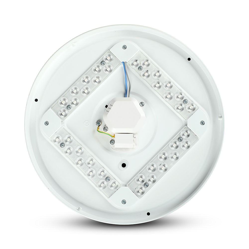 12W Plafon LED DOME, Średnica: 230,  Klosz: Mleczny, Barwa:3w1, VTAC, SKU 7603