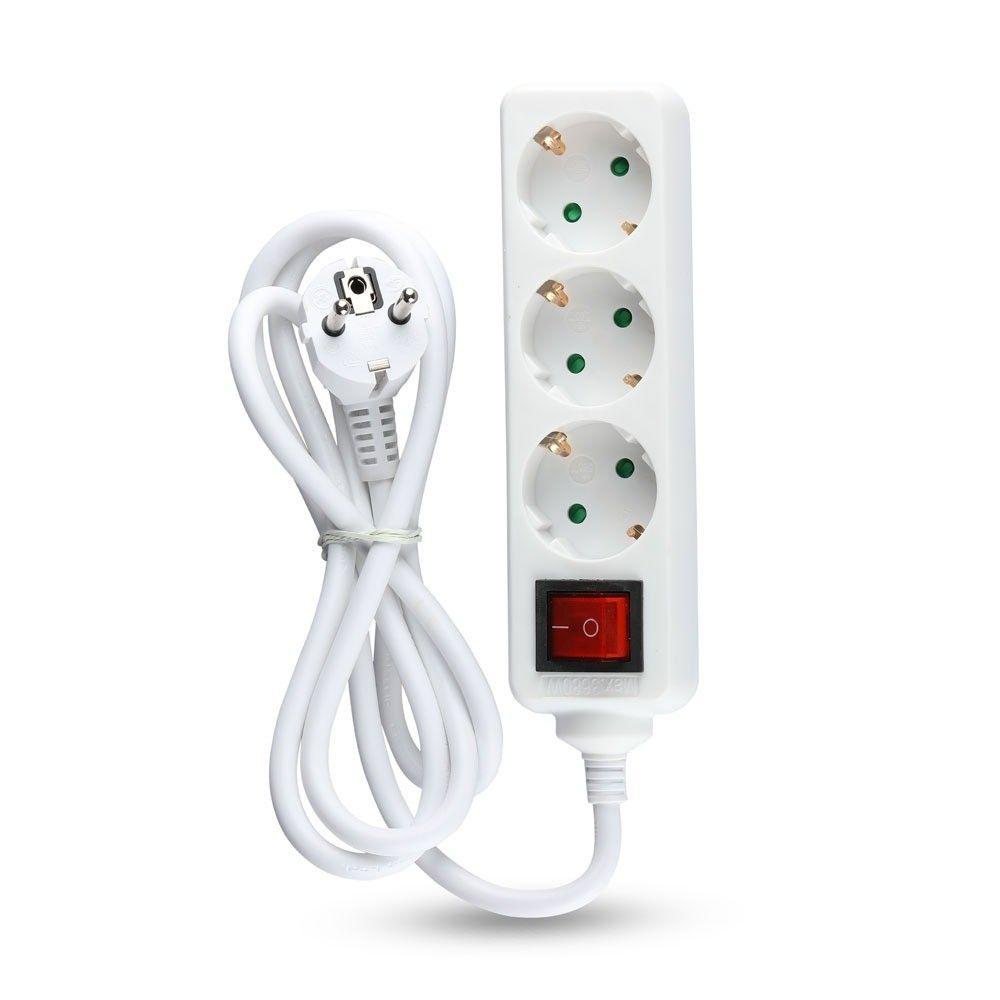 VT-1113-5 3WAYS SOCKET WITH SWITCH(3G1.5MM2 X 5M)-WHITE