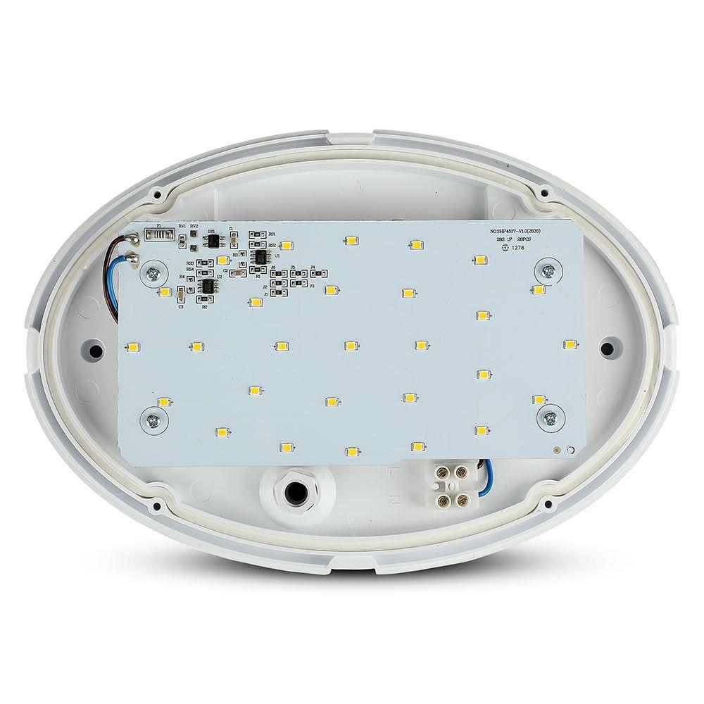 VT-8010 12W FULL OVAL IP54 DOME LIGHTS 3000K WHITE BODY