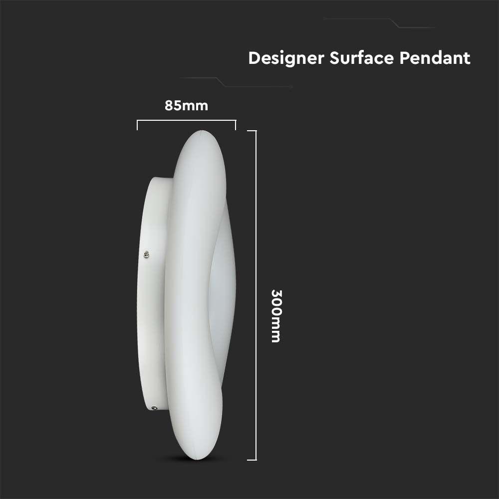 VT-7308 20W ROUND LED DESIGNER SURFACE PENDANT COLOR CHANGING D:300XH80 DIMMABLE WHITE