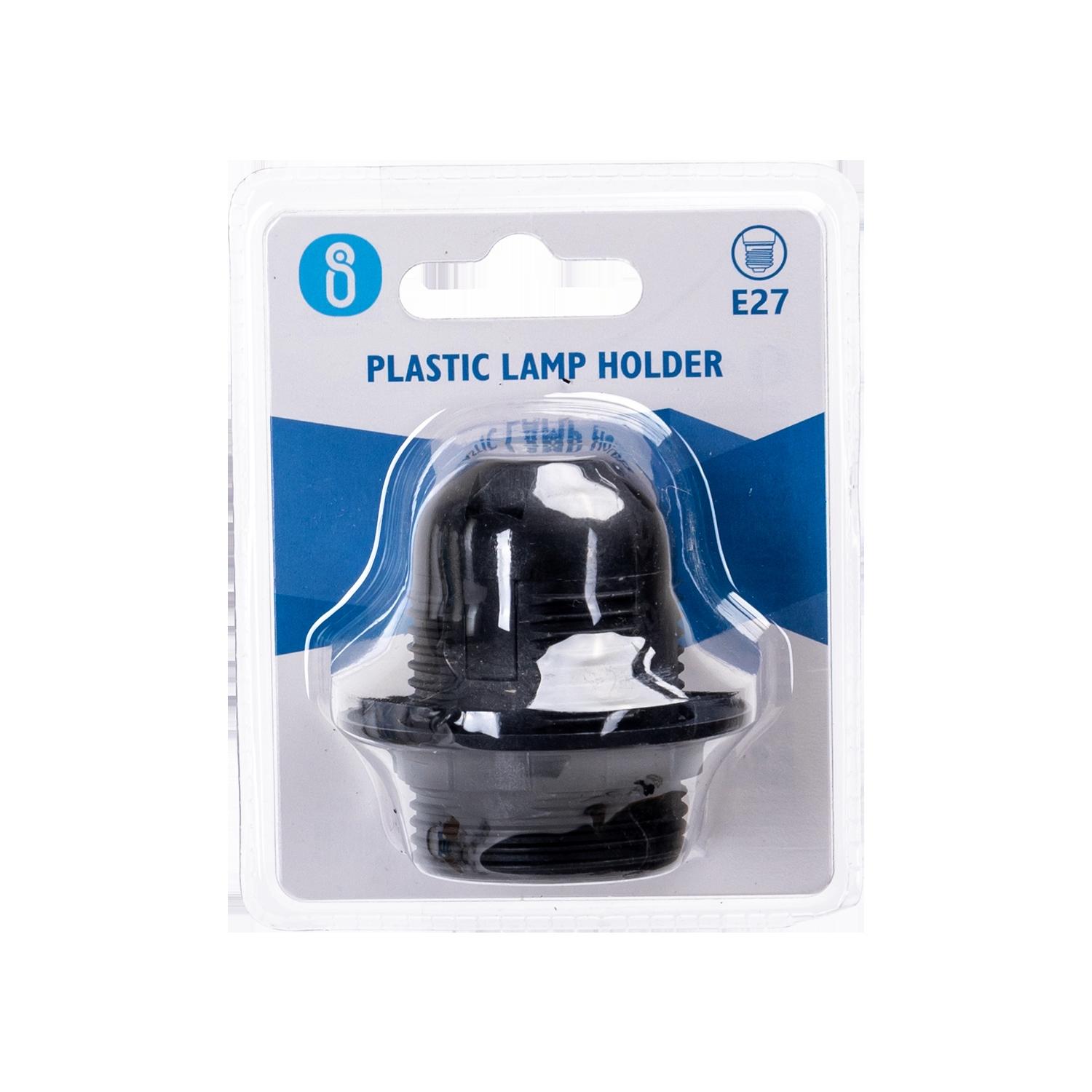 E27 Plastic Spring Terminal Lamp Holder Black