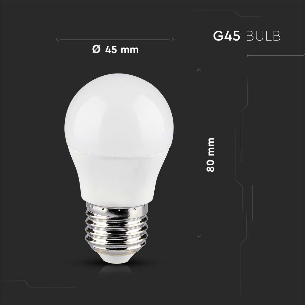 4.8W G45 Żarówka LED sterowana pilotem, Barwa:RGB+3000K, Ściemniana, Trzonek:E27, VTAC, SKU 3028