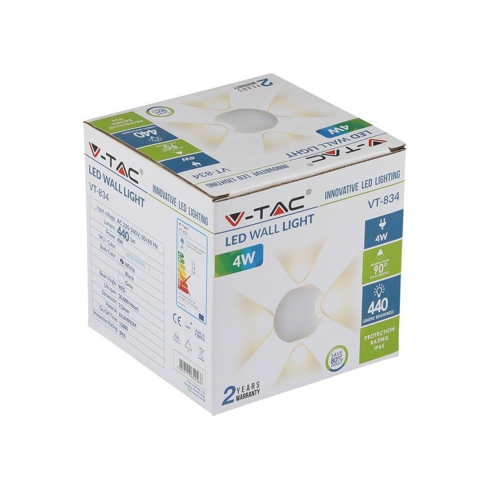 VT-834 4W LED WALL LIGHT(ROUND) 4000K IP65-WHITE BODY