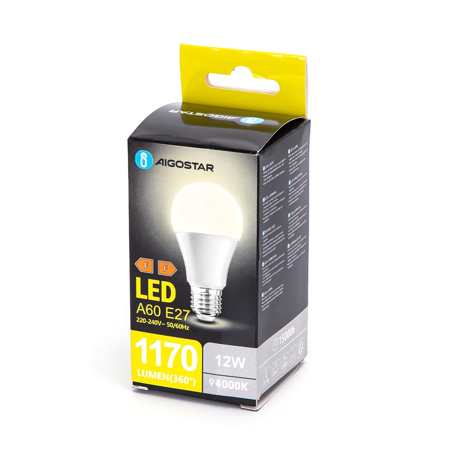 LED A60 E27 12W 4000k (12W,E27,4000K)