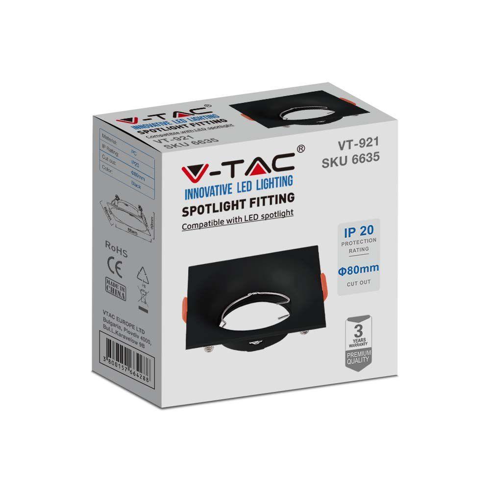 VT-921 GU10 FITTING SQUARE BLACK