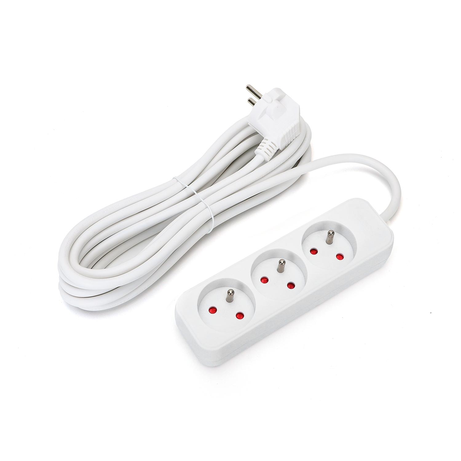 Power strips 3-way 5m H05VV-F 3G1.0m㎡ White