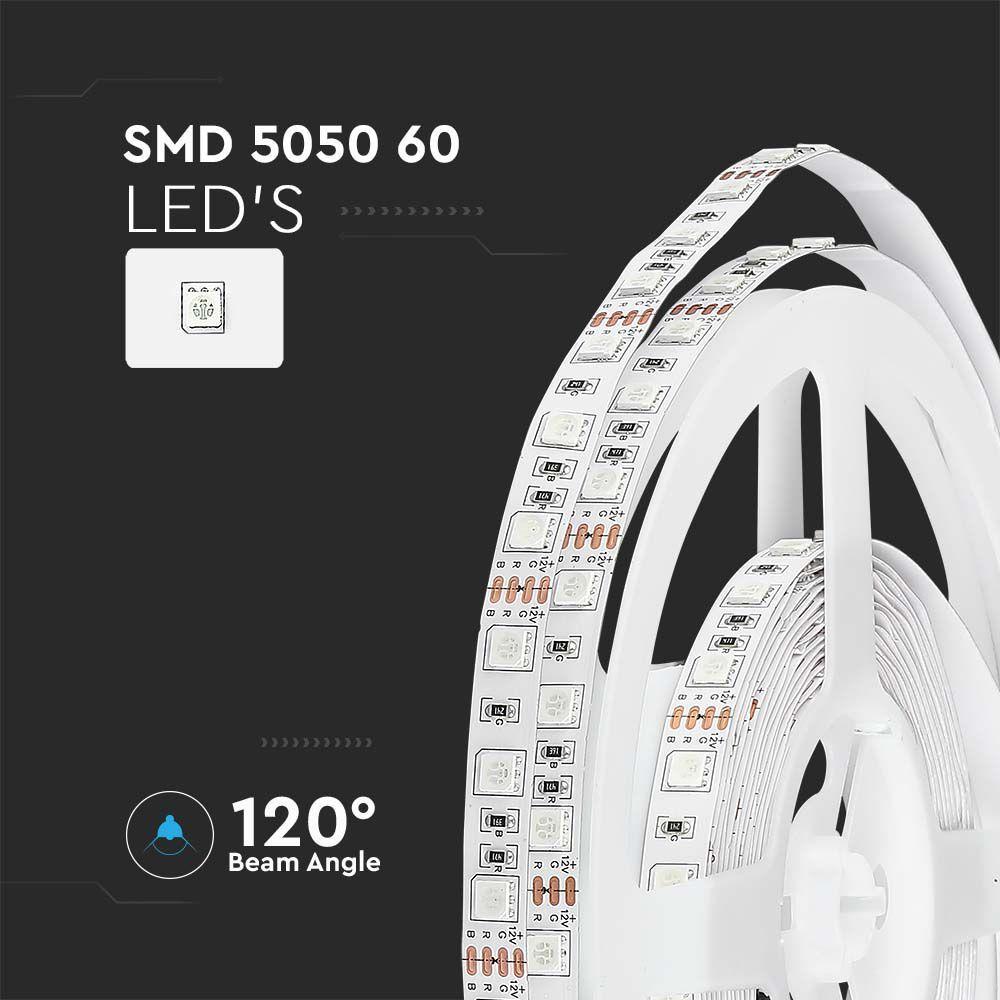 10.8W Taśma LED, Barwa: RGB, IP20, Rolka:5m, VTAC, SKU 212120